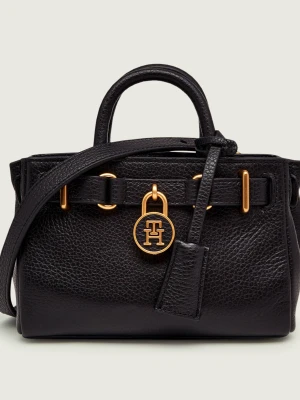Tommy Hilfiger Skórzany kuferek AMERICAN ICON MICRO czarny