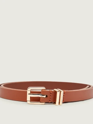 Tommy Hilfiger Skórzany pasek brązowy