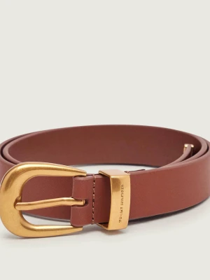 Tommy Hilfiger Skórzany pasek brązowy