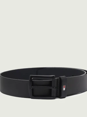 Tommy Hilfiger Skórzany pasek DENTON MATTE 3.5 czarny