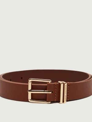 Tommy Hilfiger Skórzany pasek TH Square brązowy