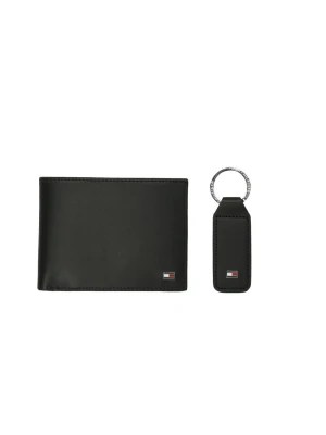 Tommy Hilfiger Skórzany portfel + brelok czarny