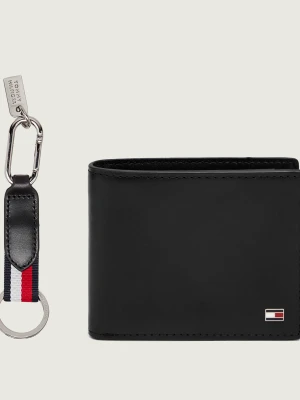Tommy Hilfiger Skórzany portfel + brelok czarny