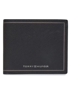 Tommy Hilfiger Skórzany portfel w kolorze czarno-beżowym - 12 x 10 x 2 cm rozmiar: onesize