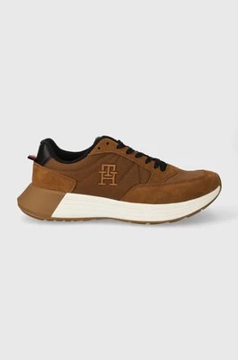 Tommy Hilfiger sneakersy CLASSIC ELEVATED RUNNER MIX kolor brązowy FM0FM04876