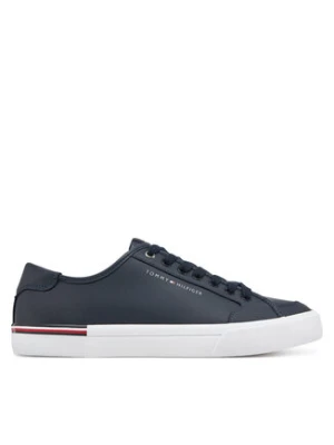 Tommy Hilfiger Sneakersy Core Corporate Vulc Leather FM0FM05399 Granatowy