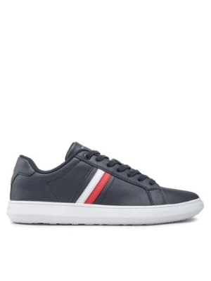 Tommy Hilfiger Sneakersy Corporate Cup Leather Stripes FM0FM04275 Granatowy