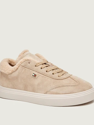 Tommy Hilfiger Sneakersy Cupsole | shearling | zamsz beżowy