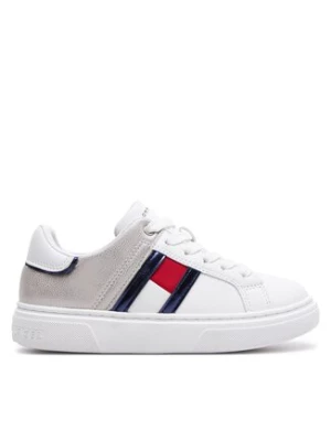 Tommy Hilfiger Sneakersy Flag Low Cut Lace-Up Sneaker T3A9-33201-1355 M Biały