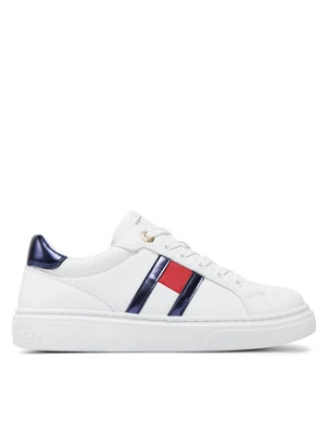 Tommy Hilfiger Sneakersy Flag Low Cut Lace-Up Sneaker T3A9-33538-1351 S Biały