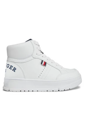 Tommy Hilfiger Sneakersy Logo High Top Lace-Up Sneaker T3X9-33362-1355 M Biały