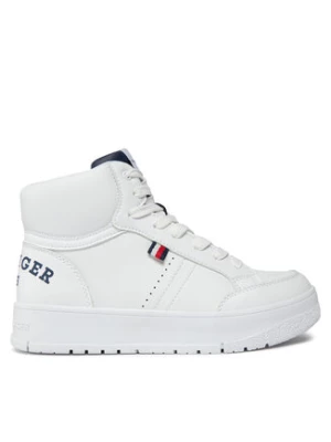 Tommy Hilfiger Sneakersy Logo High Top Lace-Up Sneaker T3X9-33362-1355 S Biały