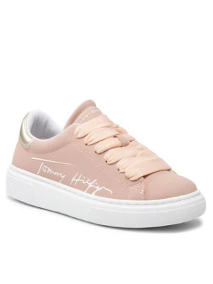 Tommy Hilfiger Sneakersy Low Cut Lace-Up Sneaker T3A4-32149-0315 S Różowy