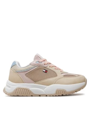 Tommy Hilfiger Sneakersy Low Cut Lace-Up Sneaker T3A9-33218-1696 Beżowy