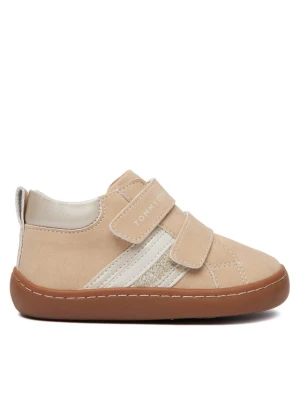 Tommy Hilfiger Sneakersy Mid Cut Velcro Sneaker T1AH-35068-0315A360 Beżowy jasny