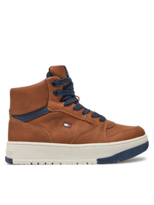 Tommy Hilfiger Sneakersy Mid Cutlace-Up Sneaker T3X9-33641-1351 M Brązowy