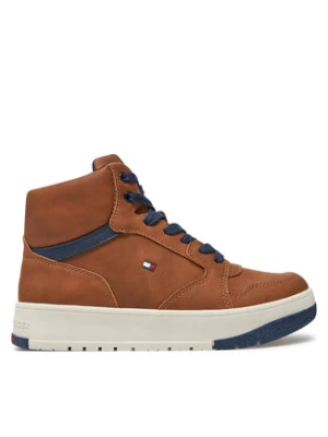 Tommy Hilfiger Sneakersy Mid Cutlace-Up Sneaker T3X9-33641-1351 S Brązowy