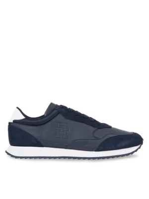 Tommy Hilfiger Sneakersy Runner Evo Lth Mix FM0FM04776 Niebieski