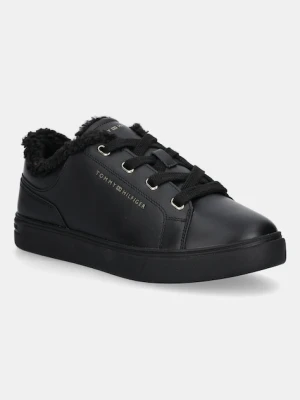 Tommy Hilfiger sneakersy skórzane CASUAL CUPSOLE SNEAKER WL damskie kolor czarny FW0FW08824