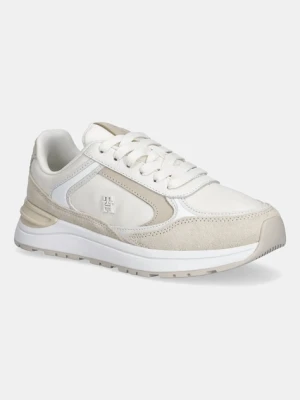 Tommy Hilfiger sneakersy skórzane CASUAL FASHION RUNNER LTR damskie kolor beżowy FW0FW08832