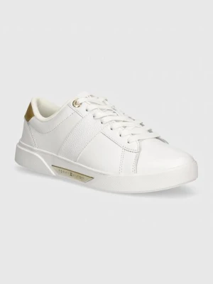 Tommy Hilfiger sneakersy skórzane CHIC PANEL COURT SNEAKER kolor biały FW0FW07998