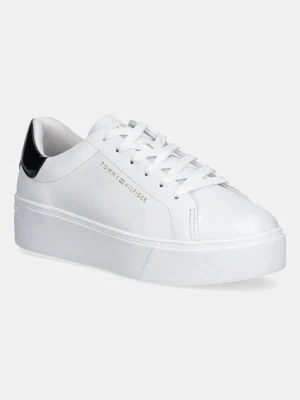 Tommy Hilfiger sneakersy skórzane CHIC PLATFORM CUPSOLE PATENT damskie kolor biały FW0FW08681