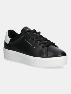 Tommy Hilfiger sneakersy skórzane CHIC PLATFORM CUPSOLE PATENT damskie kolor czarny FW0FW08681