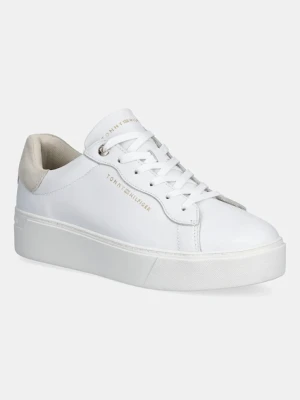 Tommy Hilfiger sneakersy skórzane CHIC PLATFORM CUPSOLE SNEAKER damskie kolor biały FW0FW09021