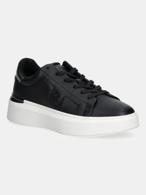 Tommy Hilfiger sneakersy skórzane CHIC PLATFORM SNEAKER GOLD damskie kolor czarny FW0FW08817