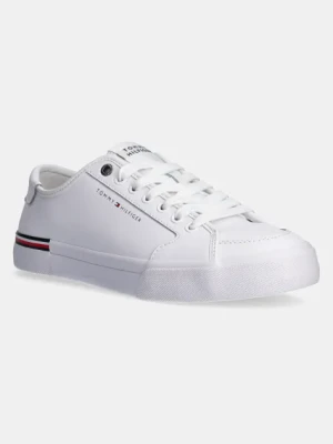 Tommy Hilfiger sneakersy skórzane CORE CORPORATE VULC LEATHER kolor biały FM0FM05399