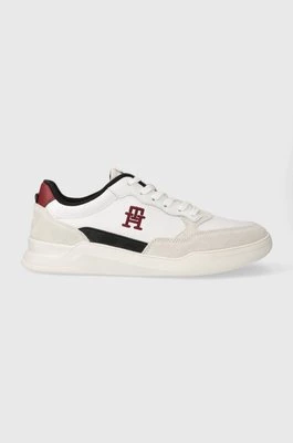 Tommy Hilfiger sneakersy skórzane ELEVATED CUPSOLE LTH MIX kolor biały FM0FM04929