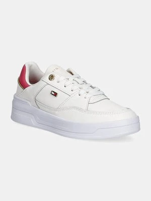 Tommy Hilfiger sneakersy skórzane ESSENTIAL BASKET SNEAKER kolor beżowy FW0FW08261