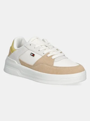 Tommy Hilfiger sneakersy skórzane ESSENTIAL BASKET SNEAKER kolor beżowy FW0FW08456