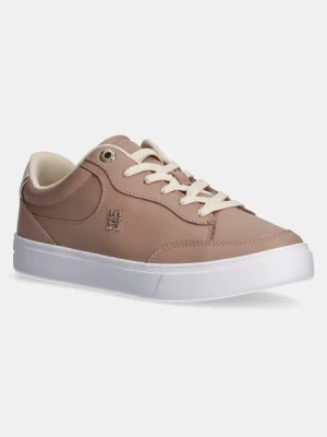 Tommy Hilfiger sneakersy skórzane ESSENTIAL CHIC COURT SNEAKER kolor beżowy FW0FW08322