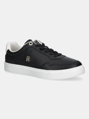 Tommy Hilfiger sneakersy skórzane ESSENTIAL ELEVATED COURT SNEAKER damskie kolor czarny FW0FW08680