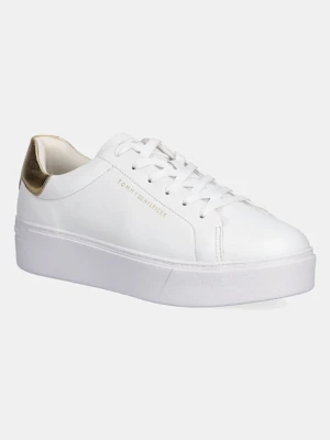 Tommy Hilfiger sneakersy skórzane ESSENTIAL PLATFORM COURT SNEAKER damskie kolor biały FW0FW08756