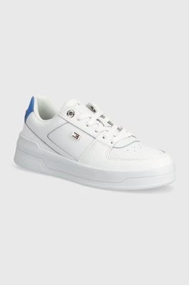 Tommy Hilfiger sneakersy skórzane FLAG BASKET kolor biały FW0FW08081