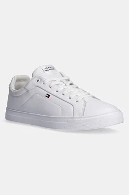 Tommy Hilfiger sneakersy skórzane ICON COURT LTH FLAG ESS kolor biały FM0FM05317