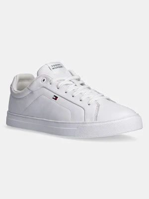 Tommy Hilfiger sneakersy skórzane ICON COURT LTH FLAG ESS kolor biały FM0FM05317