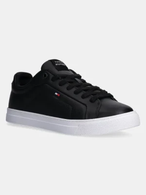 Tommy Hilfiger sneakersy skórzane ICON COURT PINPERF LTH kolor czarny FM0FM05483