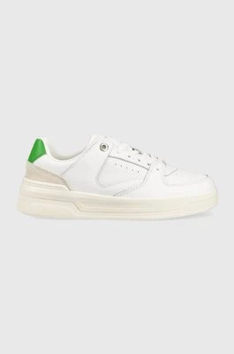Tommy Hilfiger sneakersy skórzane LEATHER BASKET SNEAKER kolor biały