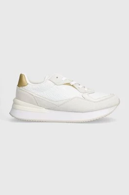 Tommy Hilfiger sneakersy skórzane LUX MONOGRAM RUNNER kolor biały FW0FW07816
