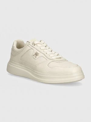 Tommy Hilfiger sneakersy skórzane LUX POINTY COURT SNEAKER kolor beżowy FW0FW07991