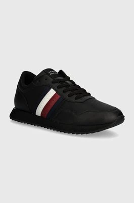 Tommy Hilfiger sneakersy skórzane RUNNER EVO LTH MIX ESS kolor czarny FM0FM05121