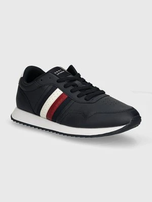 Tommy Hilfiger sneakersy skórzane RUNNER EVO LTH MIX ESS kolor granatowy FM0FM05121