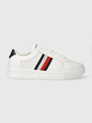 Tommy Hilfiger sneakersy skórzane SUPERCUP LTH STRIPES ESS kolor biały FM0FM04895