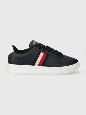 Tommy Hilfiger sneakersy skórzane SUPERCUP LTH STRIPES ESS kolor granatowy FM0FM04895