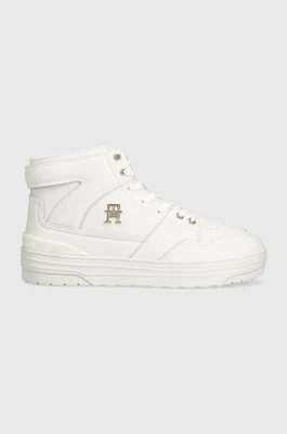 Tommy Hilfiger sneakersy skórzane TH BASKET SNEAKER HI kolor biały FW0FW07757