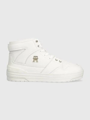 Tommy Hilfiger sneakersy skórzane TH BASKET SNEAKER HI kolor biały FW0FW07757