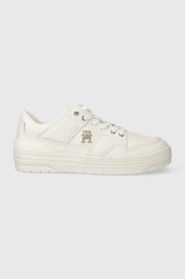 Tommy Hilfiger sneakersy skórzane TH BASKET SNEAKER LO kolor biały FW0FW07756